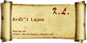 Král Lajos névjegykártya